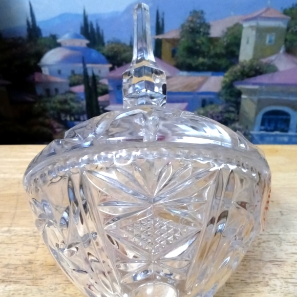 🍬  Beautiful&Heavy Vintage,Cut Etched Crystal Lead Candy Dish,Like🆕Gift It. 🍬 - Picture 3 of 8